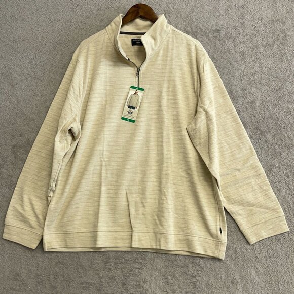 NEW Dockers Men's XL Quarter Zip Pullover Sweatshirt  Beige - Picture 5 of 12